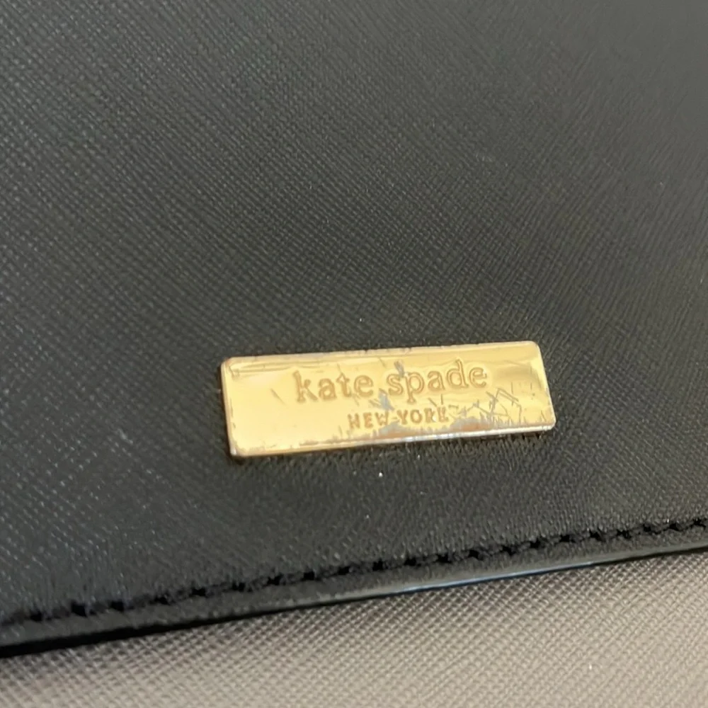 Kate Spade Leather Crossbody Purse Black Grey Blue